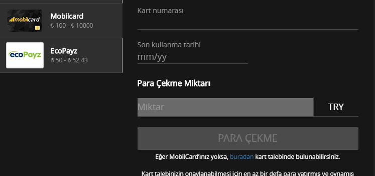Mobil Bahis Para Çekme Sayfası
